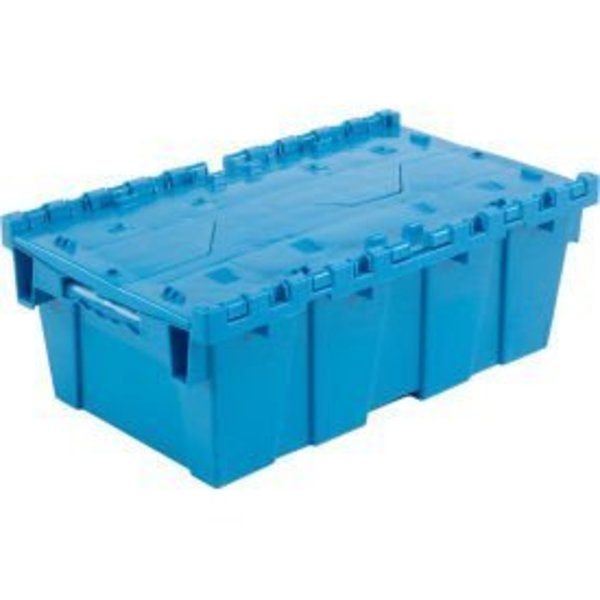 Monoflo International Global Industrial„¢ Plastic Attached Lid Shipping and Storage Container 19-5/8x11-7/8x7 Blue DC2012-07BBLUE